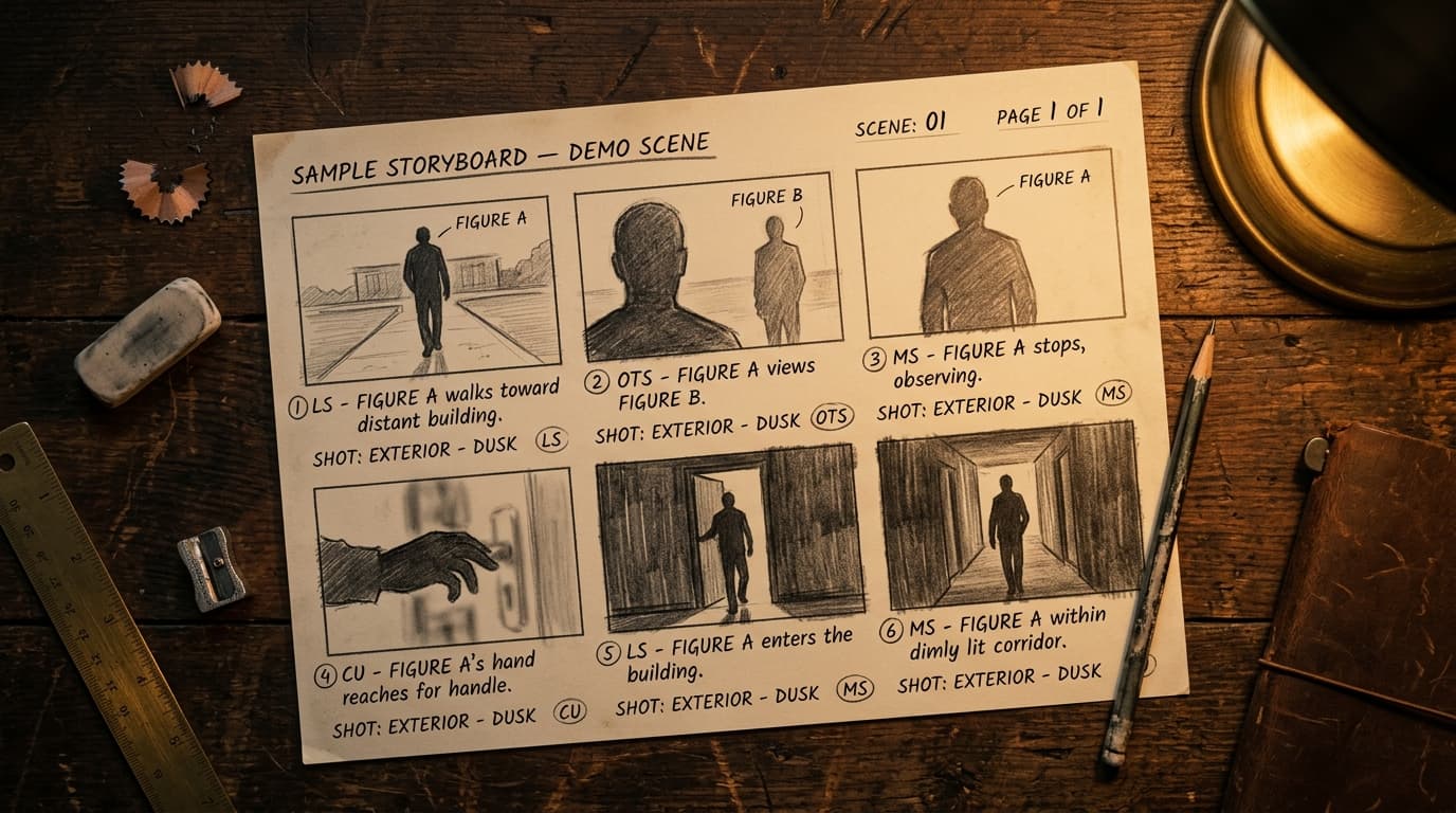 Sample storyboard planning preview